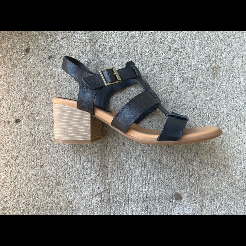 Korks by Kork Ease Cornelia Black Leather Dress Sandal